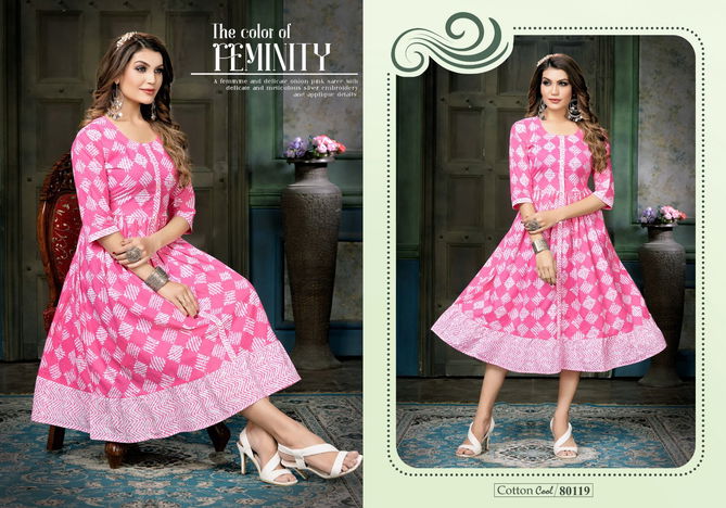 Cotton Cool By Mayra 80117-80122 Anarkali Kurtis Catalog